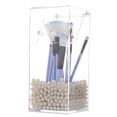 thumbnail image 1 of Soporte para brochas de maquillaje Sooyee con tapa y perlas blancas, 1 of 7