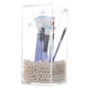 thumbnail image 1 of Soporte para brochas de maquillaje Sooyee con tapa y perlas blancas, 1 of 7