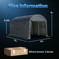 thumbnail image 5 of ADVANCE OUTDOOR 10x15 ft Shelter Storage Shed Steel Metal Round Roof Anti-Snow Portable Garage Carport for Motorcycle, Boat, or Garden Tools with 2 Roll up Doors & Vents, Gray, 5 of 9