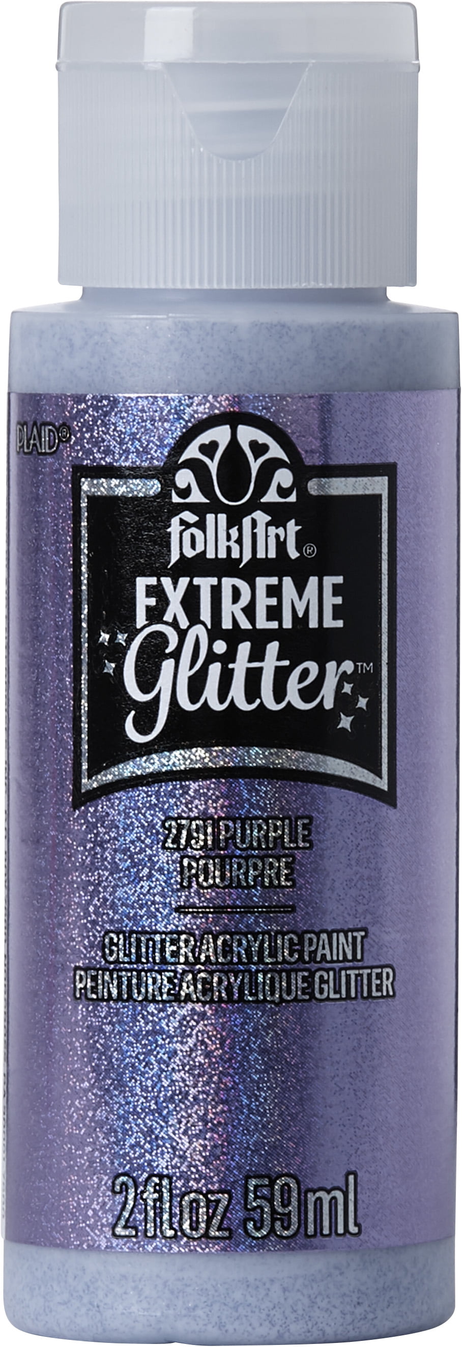 FolkArt Extreme Glitter Acrylic Craft Paint, Glitter Finish, Purple, 2 fl oz