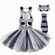thumbnail image 2 of Festival 2024 Disfraz de mapache para cosplay, disfraz de animal para niñas, vestido de tutú, disfraz de carnaval, cumpleaños, fantasía, zoológico para niños, 2 of 5