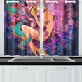 thumbnail image 3 of MKHERT Colorful Mermaid Window Curtains Kitchen Curtain Room Bedroom Drapes Curtains 26x39 inch, 2 Piece, 3 of 3