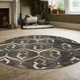 thumbnail image 1 of Radici USA 3796 Iseo Contemporary Brown Geometric Area Rug (5'3" Round), 1 of 2