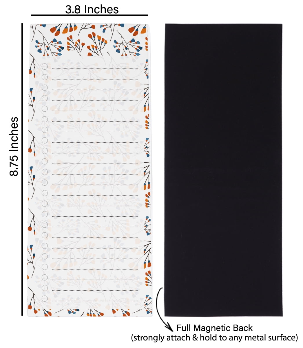 Inkdotpot Packof3MagneticFridge To-Do List Notepads,MagneticMemo Pads For Refrigerator,Leaves Design(50 Sheets Each)