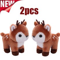 KOYPTL 2 Pcs Christmas Decorations Reindeer Plushs Toys,Forest Animals Doll Deer Baby Toys for Home Party Indoor Decor Classroom Prizes Birthday Baby Shower Gift Christmas Stocking Stuffers(Brown)