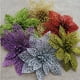 thumbnail image 3 of 20 piezas de adornos de flores de Navidad ahuecan brillo adorno de flores artificiales de Navidad decoración de fiesta de Navidad (dorado), 3 of 5