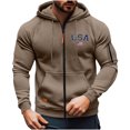thumbnail image 4 of Ceisia Men's casual sports solid color hooded jacket pocket long Gift sleeve outerwear, 4 of 4