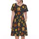 thumbnail image 1 of Balery Wild West Golden Horseshoe Vestidos sueltos de manga corta para mujer, vestidos de verano 2025, vestidos casuales de corte A con vuelo., 1 of 6