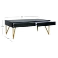 thumbnail image 6 of SAFAVIEH Pine Modern Solid Two-Drawer Coffee Table, Black/Gold, 6 of 12