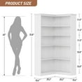 thumbnail image 2 of Kojooin Corner Bookshelf Farmhouse 72.8inch L Shape Bookshelf Large Corner Bookcase 5 Tier estantería de esquina Large Bookshelves Living Room Bedroom, 2 of 7