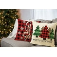 thumbnail image 5 of Set of 4 Christmas Pillow Covers 16¡Á16 Inch,Black/Red Buffalo Plaid Farmhouse Xmas Throw Pillow Covers Holiday Rustic Linen Pillow Case for Outdoor Indoor Sofa Couch, 5 of 5