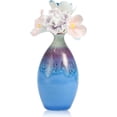 thumbnail image 1 of Small Ceramic Blue Snow Pottery Vase with Five Ceramic Flowers, 1 of 8