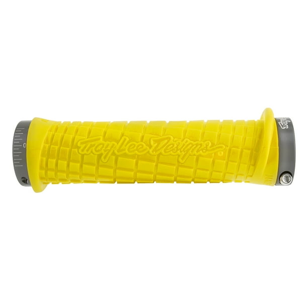 Odi, Troy Lee Design Grips, Yellow with Grey Lock Jaws