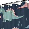 thumbnail image 3 of Dark Blue Girl Themed Dinosaurs Pattern Shower Curtain 72"x84" ,Bathroom Decorative Shower Curtains Set with 12 Hooks,Modern Waterproof Washable Shower Curtain, 3 of 6