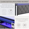 thumbnail image 3 of Bed Frame with Storage Headboard, LED Bed Frame, Upholstered Platform Bed Frame with LED Lights & Charging Station, No Box Spring Needed, Easy Assembly, Noise Free, 3 of 6