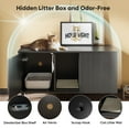 thumbnail image 3 of Bestier Hidden Cat Litter Box Enclosure Cat Washroom Furniture Cat House with Litter Mat, TV Stand for TVs up to 55" for Living Room, Bedroom, 47.2”L x 21.6”W x 25.9”H Black, 3 of 8