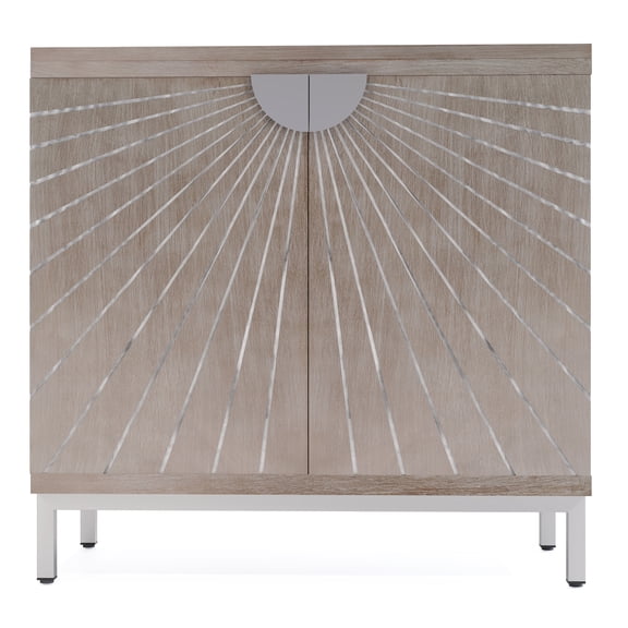 Living Room Cabinets, Modern Farmhouse 2-Door Accent Cabinet, Beige Wooden Cabinets,Mdf Metal Metal Cabinets, Furniture Primary Living Space Cabinets