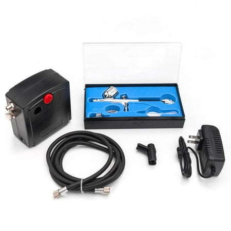 Dual Tattoo - Ktaxon Portable Airbrush Compressor Kit, Dual Action Spray Air Brush System, Tattoo Nail Tool, for Painting Model Art Craft Cake Face