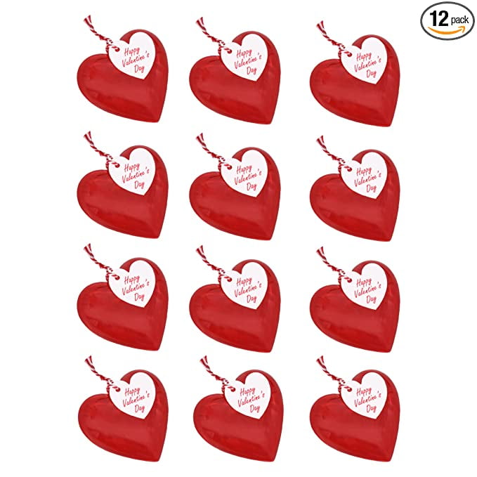 IOS Happy Valentine's Day Red HeartShaped Plastic Fillable Translucent