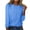 Sky Blue, variant on Oalirro Polyester Long Sleeve Shirts for Women Round Neck Solid Going Out Tops for Women