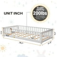 Twin Floor Bed Frame for Toddler, Montessori Floor Bed with Fence and
