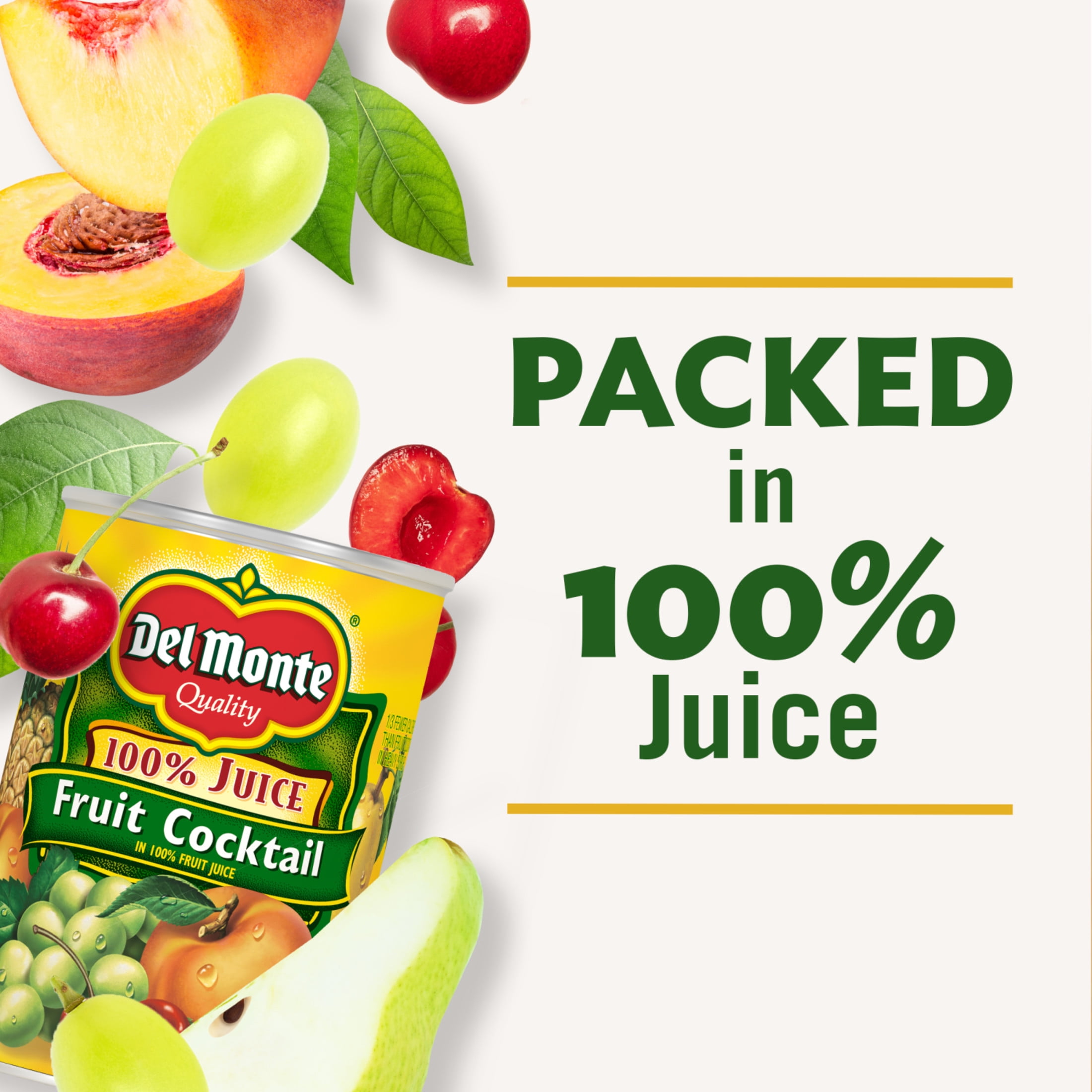(12 pack) Del Monte Fruit Cocktail in Fruit Juice, Canned Fruit, 15 oz Can