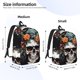 thumbnail image 2 of Balery Flower Horn Skull Mochila Clásica Impresa Básica para Viaje, Mochila Escolar Resistente al Agua, Mochila de Lona con Correas Ajustables-Small, 2 of 5