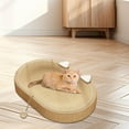 thumbnail image 1 of Rascador de Sisal para Gatos, Almohadilla Rascadora para Gatos de Interior con Pelota, Juguetes de Entrenamiento, Cama Ovalada para Rascar Gatos, para con oreja, 1 of 10