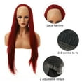 thumbnail image 6 of Unique Bargains Lace Front Wigs Long Straight Hair Wine Red, 6 of 8