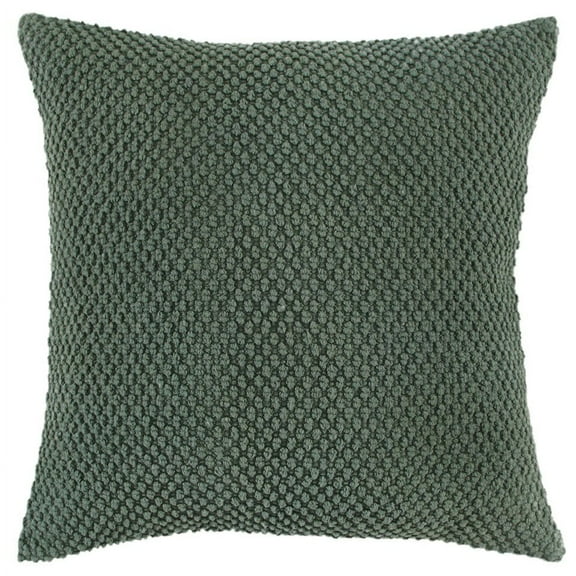 Olive Green Nubby Textured Modern Throw Pillow