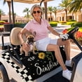 thumbnail image 3 of Golf Cart Seat Covers for 2 Seater,Sunflower Vingra Microfiber Cart Seat Towel Blanket,Farmhouse Garden Floral Bees Plaid Absorbent Breathable Non Slip Bench Seats Protector for Golf Course 51"x31", 3 of 9