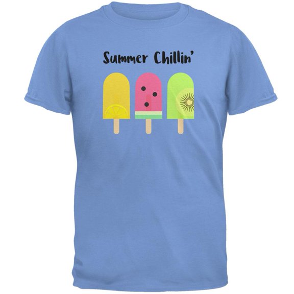 Summer Sun Ice Pop Summer Chillin Mens T Shirt Carolina Blue LG