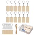 thumbnail image 2 of thinsony Blank Keychain Set Unfinished Wood Blank Tags 10m Rope DIY Crafts Keychain, 2 of 9