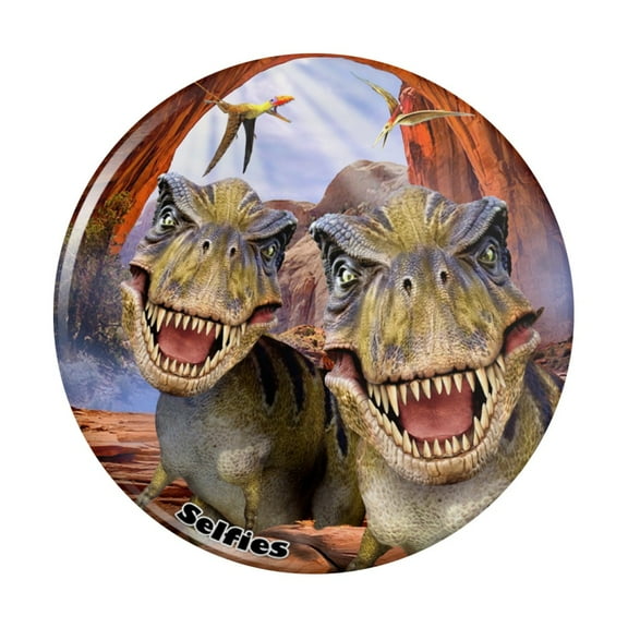 T-Rex Tyrannosaurus Jurassic Selfie Pinback Button Pin