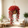 thumbnail image 4 of Glicina Artificial Flores Colgantes Enredaderas de Seda para Arco de Boda Pared Jardín Cerca Decoración Interior Exterior, Rojo, 95cm, 4 of 6