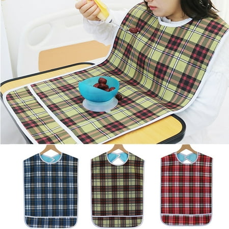 

Cheers US Adult Bibs for Eating with Crumb Catcher by Celley - Washable and Reusable Clothing Protectors for Elderly Women