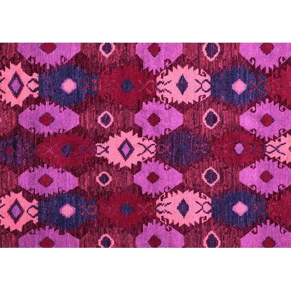 Ahgly Company Indoor Rectangle Abstract Pink Modern Area Rugs, 7' x 9'