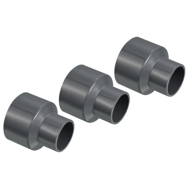 Unique Bargains Raccord Droit pour Tuyau de Réducteur 50x32mm, Gris 3 Pack
