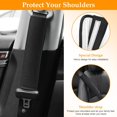 thumbnail image 4 of 2 piezas de artículos de automóvil negros, funda para el hombro del cinturón de seguridad, seda de hielo suave, tela suave minimalista, hombreras suaves y cómodas, instalación conveniente, 4 of 5
