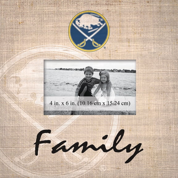 Buffalo Sabres 10'' x 10'' Burlap Pattern Frame