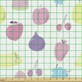 thumbnail image 2 of Fruits Fabric by the Yard, Summer Vitamin Cherry Pears Fig Apple Flowers Watermelon Freshness Pastel, Decorative Upholstery Fabric for Sofas and Home Accents, Pink Pale Green Lilac by Ambesonne, 2 of 5