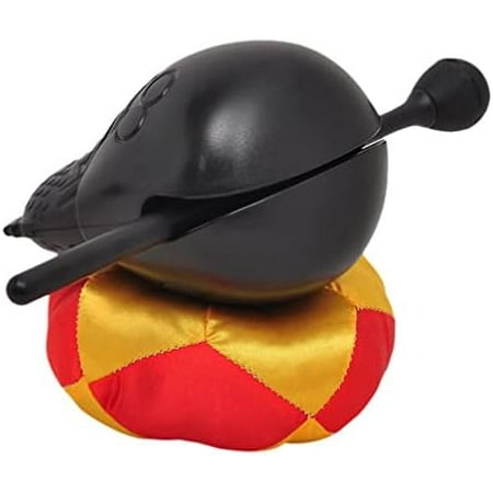 Buddhist Wood Fish Zen Drum: Temple Block with Hammer and Cushion Musical Decoration for Meditation Classroom$$Music