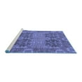 thumbnail image 2 of Ahgly Company Machine Washable Indoor Square Abstract Blue Modern Area Rugs, 3' Square, 2 of 4