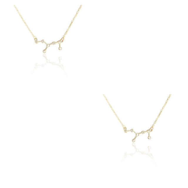 Collar colgante de diamantes de imitación Qarigey signos del zodiaco Virgo oro