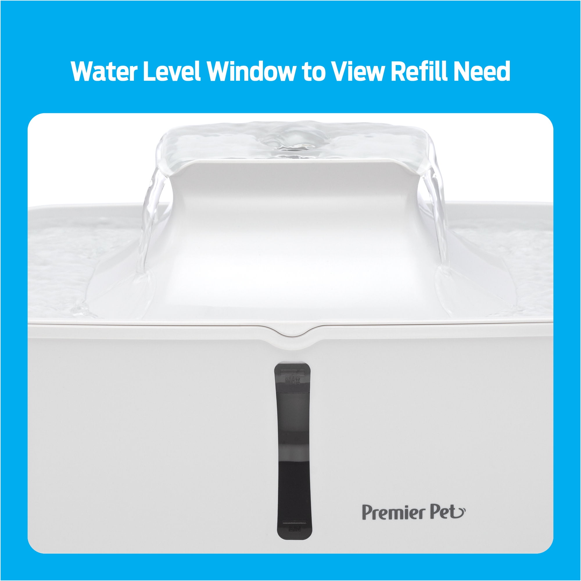 Premier Pet 128 oz. Pet Fountain, Automatic for Dogs, Cat, & Multi Pets, Filters Included, White
