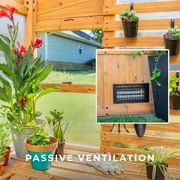 Backyard Discovery Zalie 11 x 7 Cedar Wood and Polycarbonate Greenhouse Kit, PowerPort