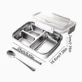 thumbnail image 3 of Sokhug Stainless Steel Divided Bento Box Airtight Meal Prep Container for Work, 9.45x7.28x2.76 Inches, White, 3 of 6
