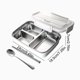 thumbnail image 3 of Recipiente de almacenamiento de alimentos de acero inoxidable, tipo bento box con múltiples compartimentos, hermético, compacto, para el trabajo y la escuela, 24x18.5x7 cm., 3 of 6