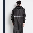 thumbnail image 5 of Long Rain Coat Thickened Reflective Raincoat Reusable Poncho Waterproof Stylish Long Rain Jacket for Outdoor Black L, 5 of 5