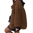 thumbnail image 3 of Women's Warm Winter Coat Casual Long Sleeve Button Down Jacket Fuzzy Sherpa Fleece Jacket Outerwear with Pockets, 3 of 3